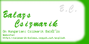 balazs csizmarik business card